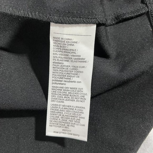 NWT Women's Rafaella Vegan Leather Ponte Draped Front Black Jacket, Large, Black - Picture 7 of 7